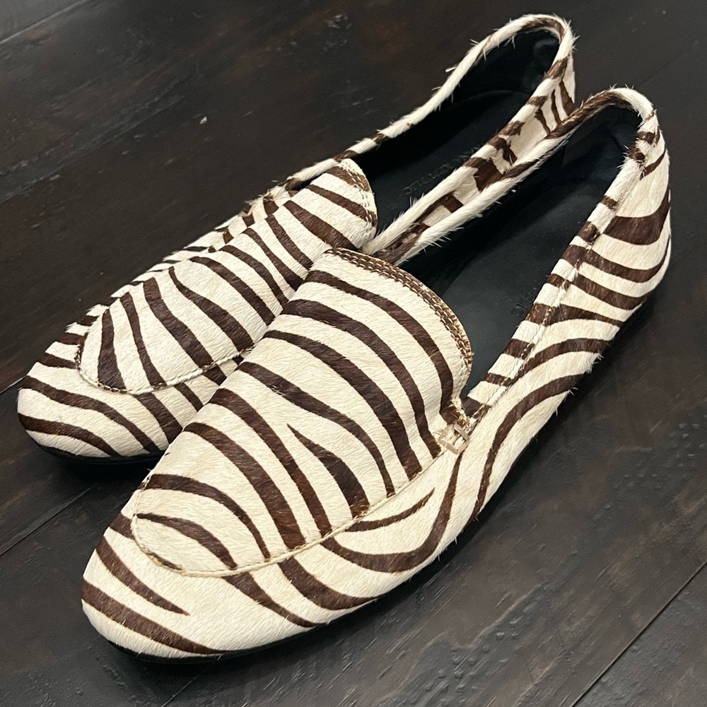 Banana Republic Zebra Calf Hair Demi Loafers Flats